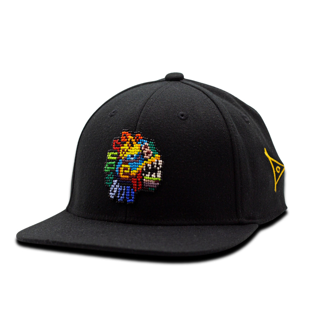 GORRA PLANA NEGRA | CABEZA DE QUETZAL - Huari MX