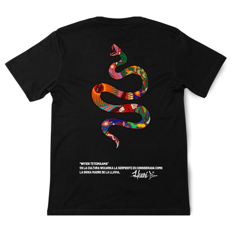 PLAYERA NEGRA | SERPIENTE COLORES - Huari MX
