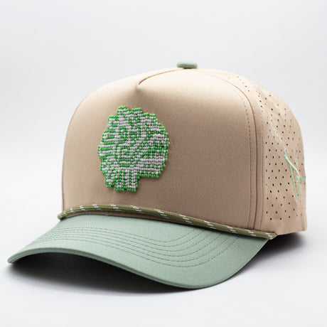 GORRA BEIGE VERDE | CABEZA DE QUETZALCOATL - Huari MX